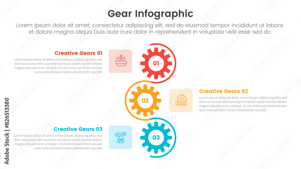 gear cogwheel infographic template banner with vertical line circular connection with 3 point list information for slide presentation gear cogwheel infographic template banner with vertical line circular connection with 3 point list information for slide presentation