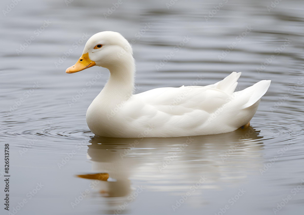 White duck on a white background. White duck on a white background.