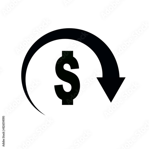Money refund icon vector graphic.