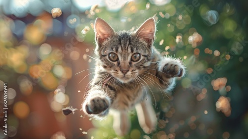 energetic cat photo , cat jumping photo , cat in mid-air photo