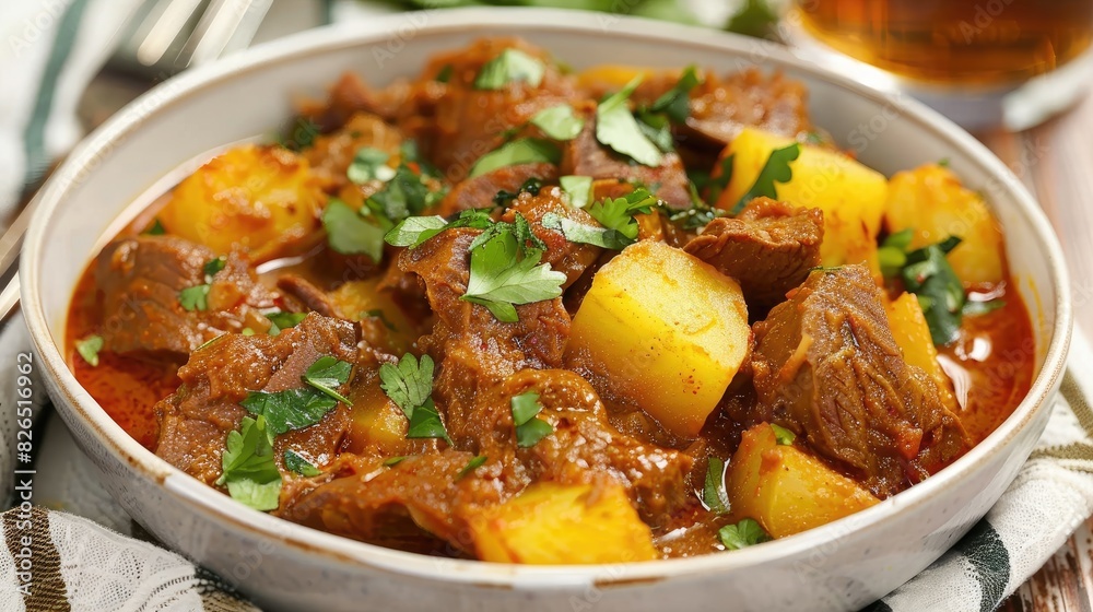 Tasty beef and potato curry dish Tasty beef and potato curry dish