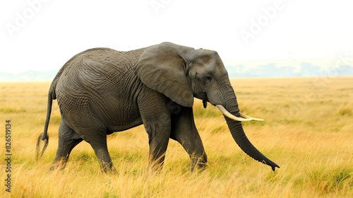 An African Elephant crosses the Road. Generative Ai