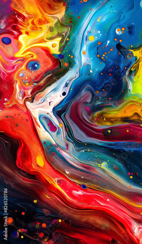 Arte abstrata dinâmica e vibrante com cores vibrantes photo