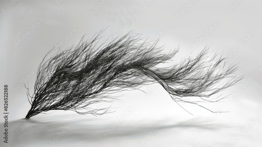 Fototapeta premium White and black withered grass that has been flattened into a shape