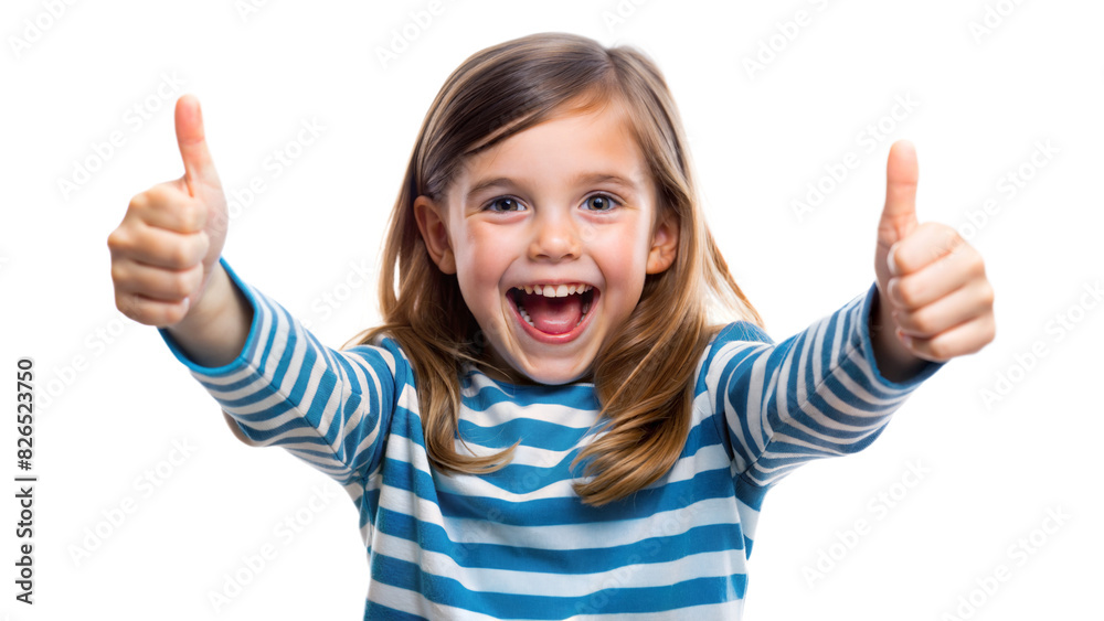 Excited Girl Thumbs Up – Close Portrait: An excited girl with a thumbs up, isolated on a white background.
Excited Girl Thumbs Up – Close Portrait: An excited girl with a thumbs up, isolated on a white background.