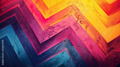 Abstract zigzag stripes in bright, neon colors, creating a vibrant and playful background