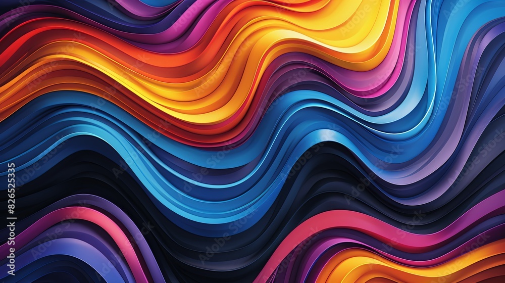 Abstract background with wavy, vibrant stripes in bold colors, creating a playful and lively look Abstract background with wavy, vibrant stripes in bold colors, creating a playful and lively look