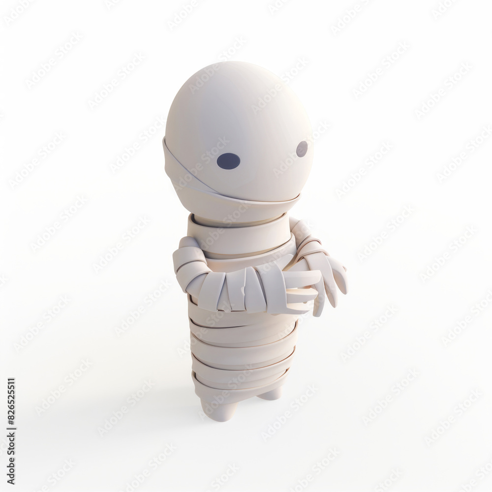 Fototapeta premium Mummy icon in 3D style on a white background
