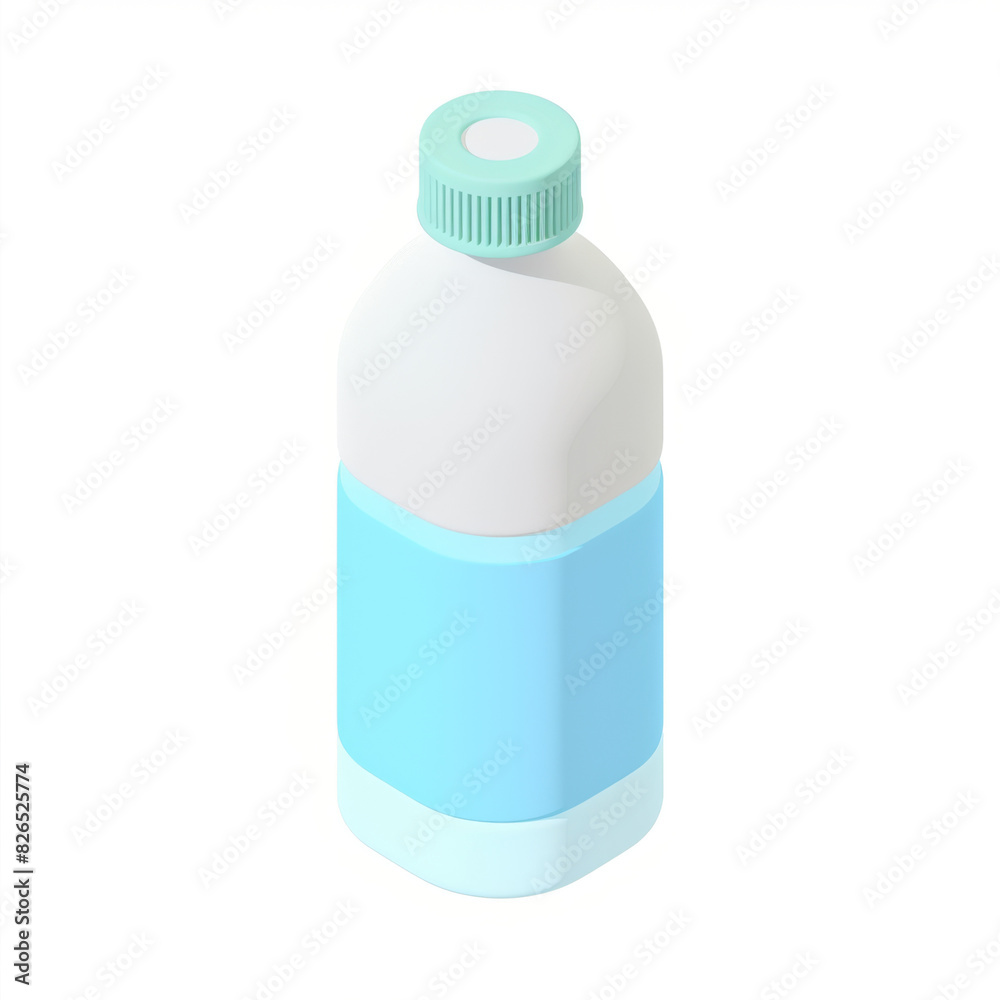 bottle of water icon in 3D style on a white background bottle of water icon in 3D style on a white background