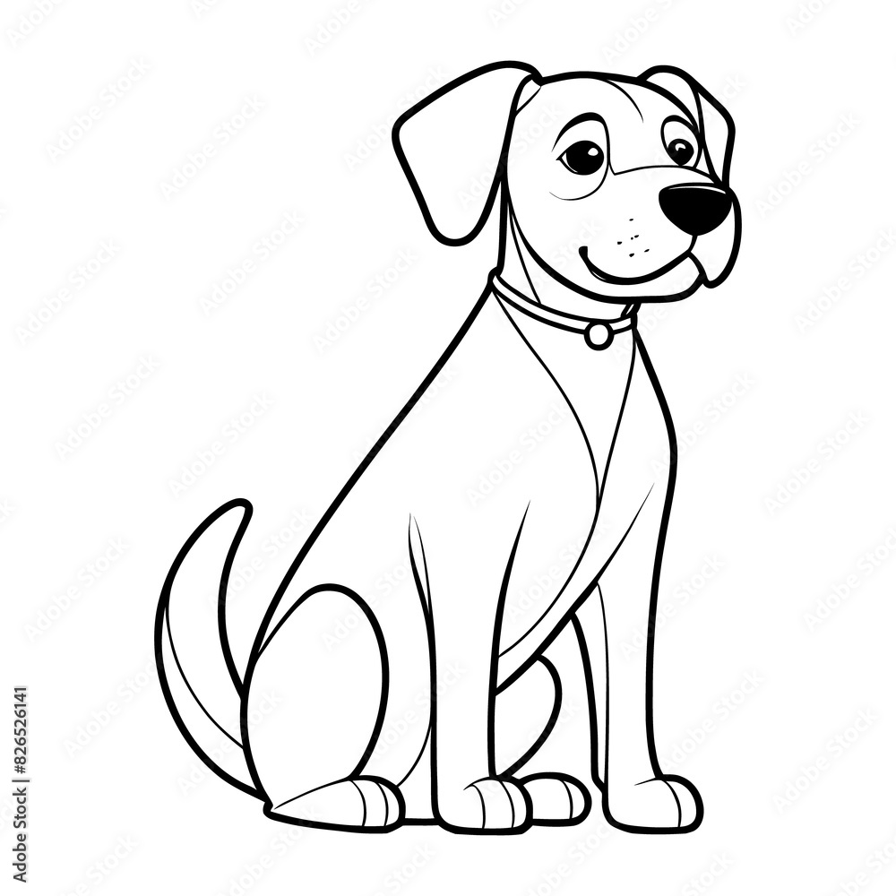 Fototapeta premium Dog Illustration in Black and White Style