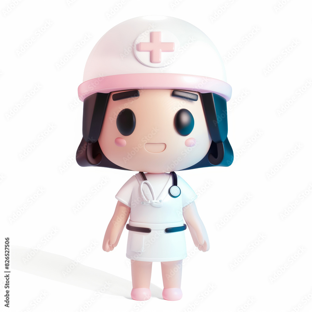 nurse icon in 3D style on a white background nurse icon in 3D style on a white background