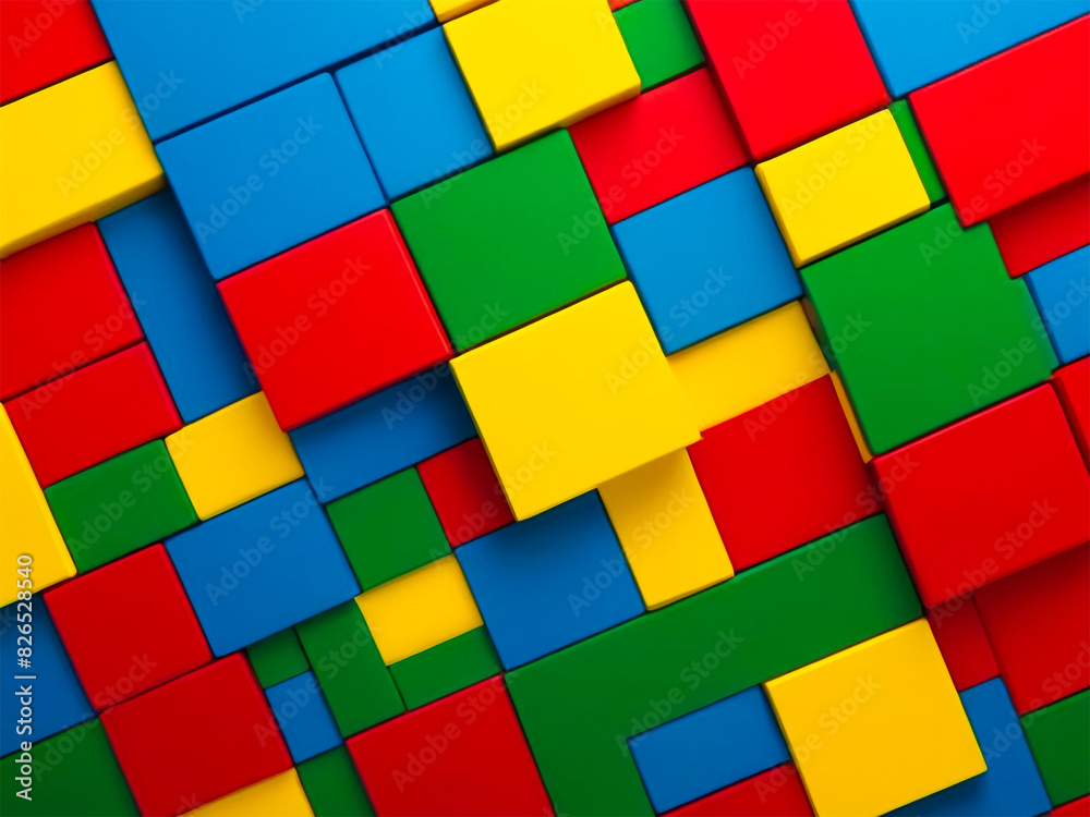 Pile of Colorful Bricks in a Rainbow of Red, Blue, Yellow, and Green Pile of Colorful Bricks in a Rainbow of Red, Blue, Yellow, and Green