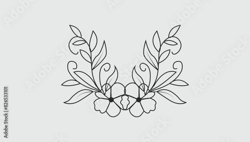 Vector hand drawn line art illustration.