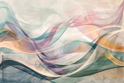 Abstract Art Illustrating Journey of Pregnancy with Flowing Lines and Soft  Nurturing Colors