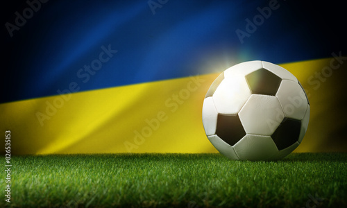 Ukraine national team background with ball and flag top
