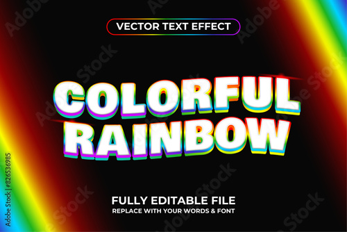 Colorful Rainbow Vector Text Effect
