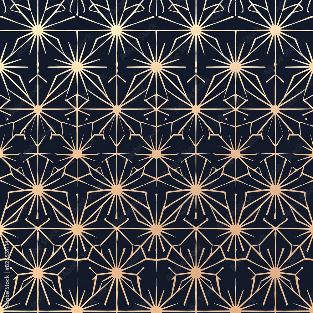Japanese Asanoha geometric pattern illustration with starlike shapes, Japanese Asanoha geometric pattern illustration with starlike shapes,