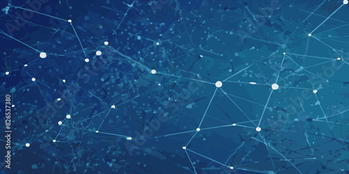 Technology concept wave big data, communation network shiny wavy and curve lines on gradient blue background.