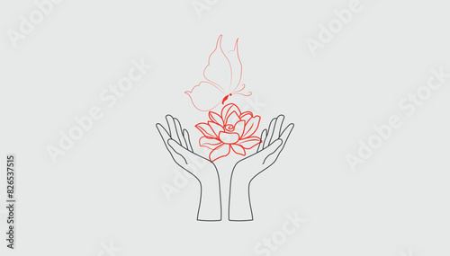 hand with flower