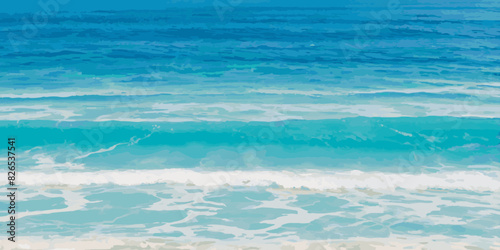 Abstract art teal soft blue sea water ocean wavy background. Water  ocean wave white and soft blue aqua, teal texture.