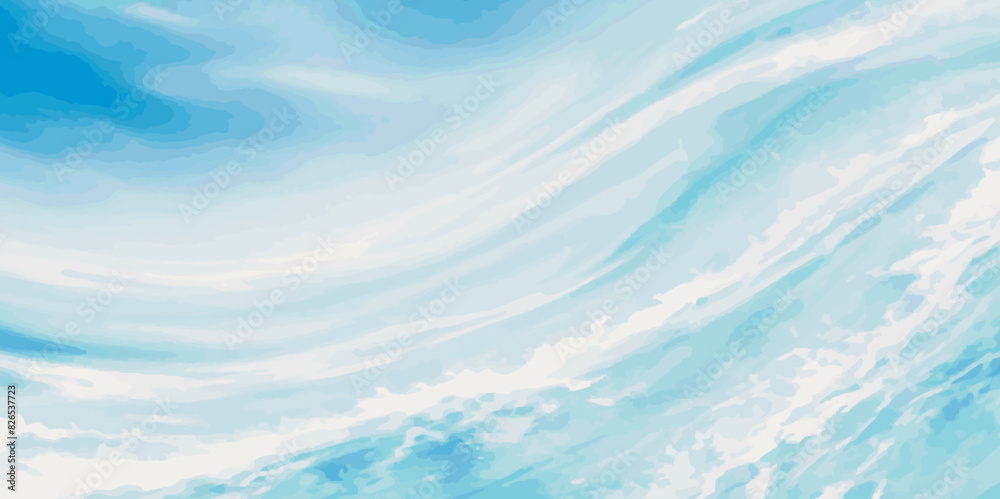 Watercolor surface ocean water wave, seamless blue water ocean wave background. Blue water ocean surfing wave.
