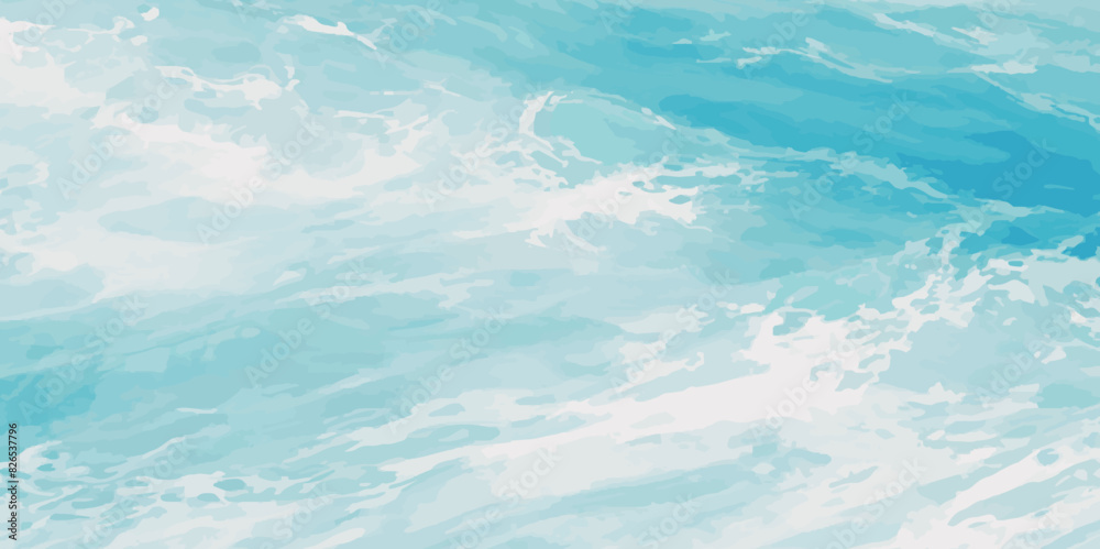 Watercolor surface ocean water wave, seamless blue water ocean wave background. Blue water ocean surfing wave. Watercolor surface ocean water wave, seamless blue water ocean wave background. Blue water ocean surfing wave.