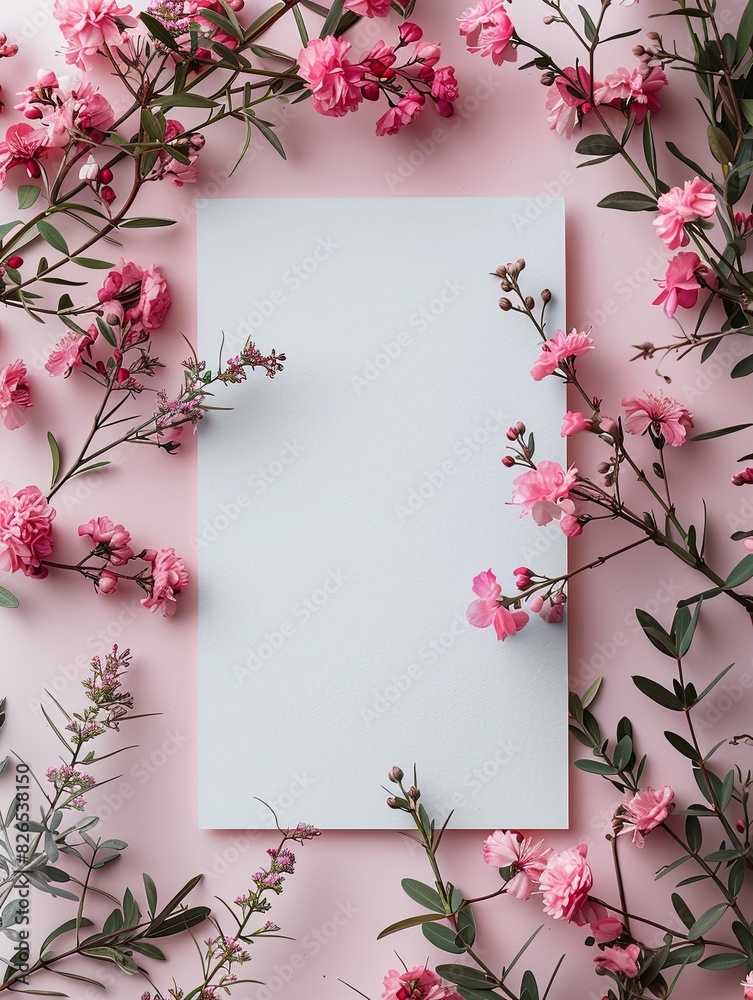 Elegant Minimalistic Wedding Invitation Card with Simple Floral Design and Pastel Color Palette on Tiffany Background, Perfect for Modern Celebrations Elegant Minimalistic Wedding Invitation Card with Simple Floral Design and Pastel Color Palette on Tiffany Background, Perfect for Modern Celebrations