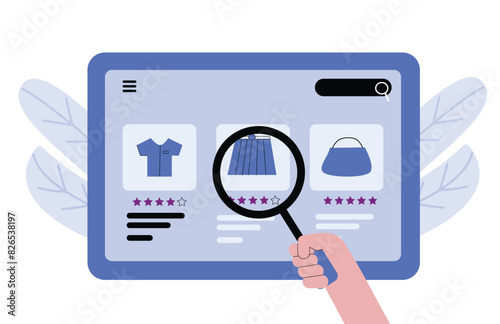 concept illustration of choosing products in an online store