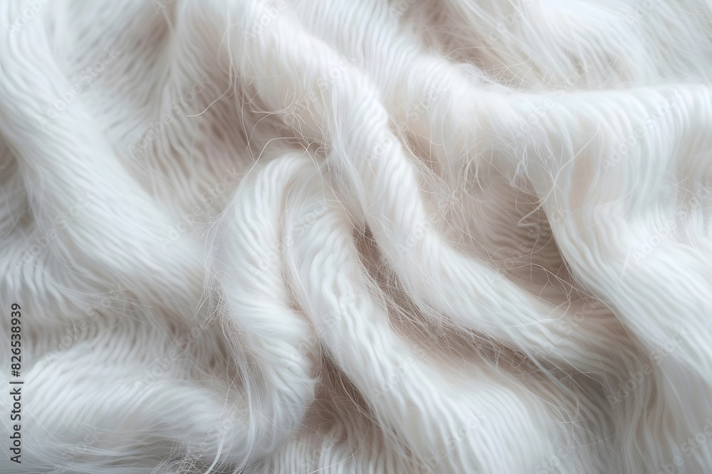 Angora wool has a fine and delicate texture with long fibers that create a fluffy effect. The fluff is white. Background texture. Angora wool has a fine and delicate texture with long fibers that create a fluffy effect. The fluff is white. Background texture.