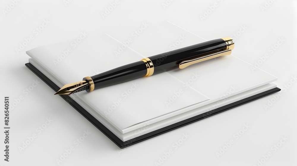 Elegant Pen and Notepad Set: A Highly Detailed 3D Rendering for Professional Use Elegant Pen and Notepad Set: A Highly Detailed 3D Rendering for Professional Use
