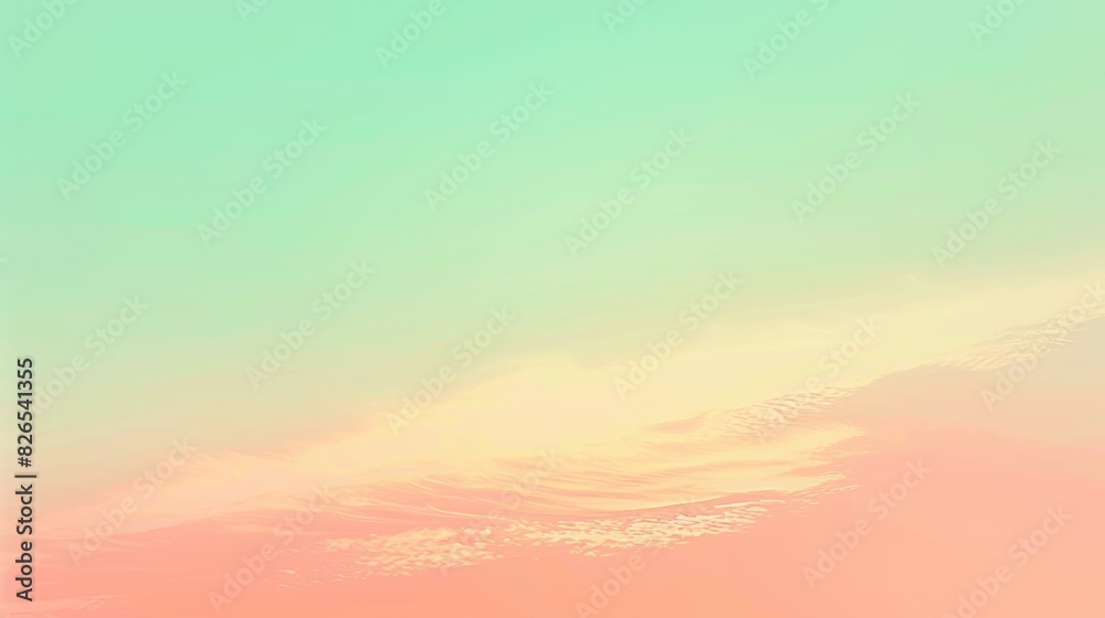 Pastel gradient background with a smooth transition from mint green to peach.