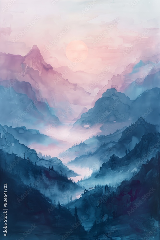 Mountain range painting