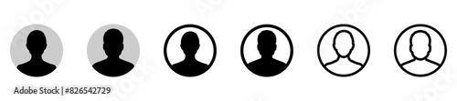 Vector avatar user icon flat designs set. Man and woman vector profile sign set