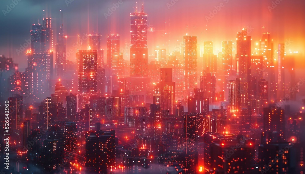 Algorithmic Metropolis, futuristic cityscape where skyscrapers are constructed of algorithms and data flows like traffic Algorithmic Metropolis, futuristic cityscape where skyscrapers are constructed of algorithms and data flows like traffic