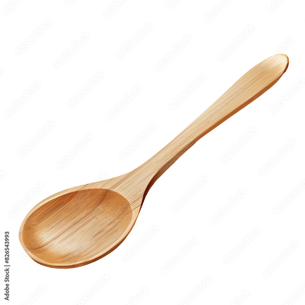 Wooden Spoon with a Simple Design Isolated on White and Transparent Background Wooden Spoon with a Simple Design Isolated on White and Transparent Background