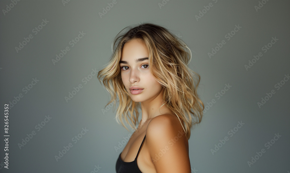 Beautiful Latina Girl Portrait with Blond Hair