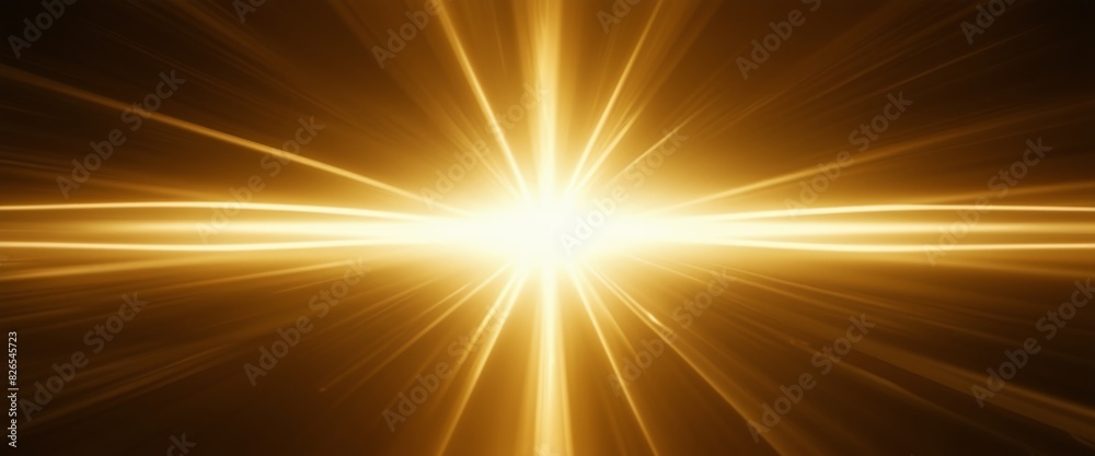 Obraz premium Golden light burst with radiant energy, creating a glowing and vibrant abstract background
