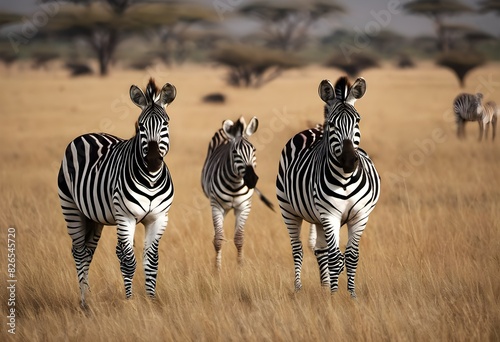 A view of some Zebra on the African Plain