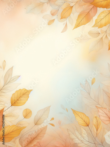 Autumn background with leaves. AI