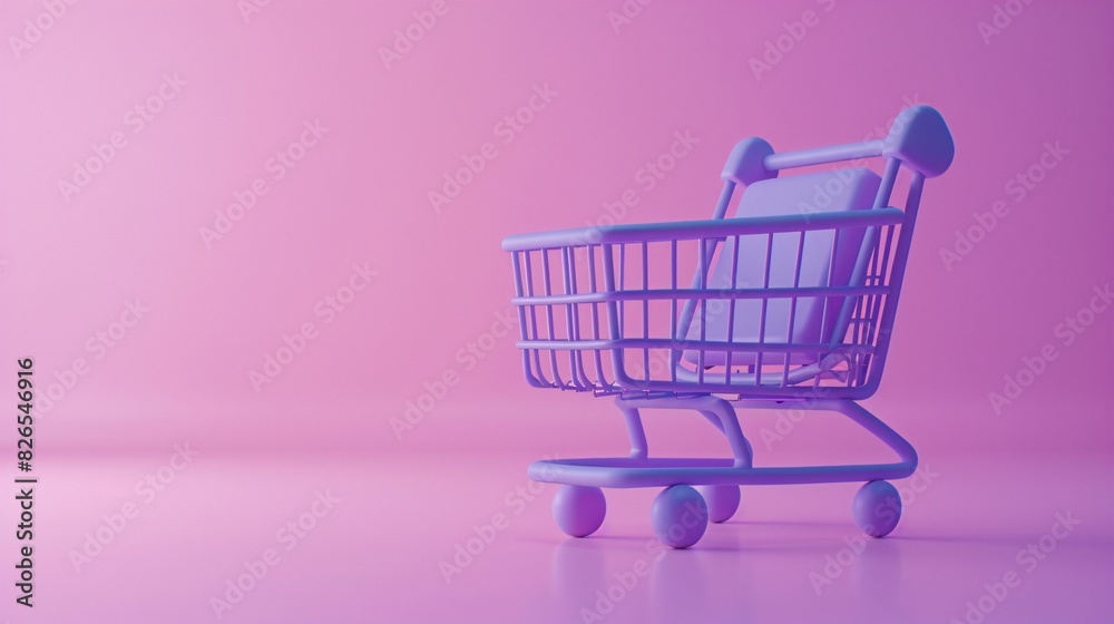 A blue shopping cart on a pink background, offering a stylish and minimalist representation of retail and online shopping concepts. A blue shopping cart on a pink background, offering a stylish and minimalist representation of retail and online shopping concepts.