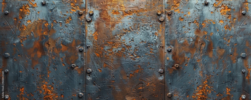 Close-up of a rusty metal texture with peeling paint, showing aged and corroded surface. Industrial and grunge background. Close-up of a rusty metal texture with peeling paint, showing aged and corroded surface. Industrial and grunge background.