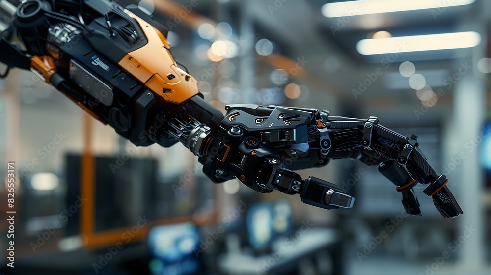 a Robot's Hand with Technology and Film Equipment