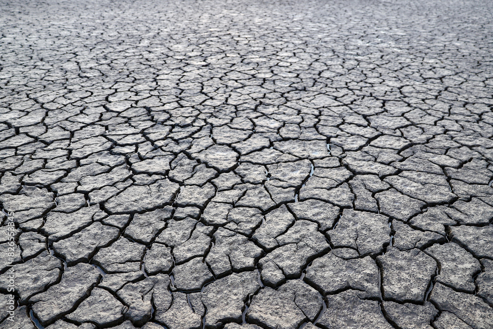 Horizontal shot of a dry cracked soil dirt Horizontal shot of a dry cracked soil dirt