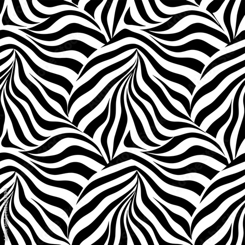 Black and White Zebra Pattern Seamless Vector