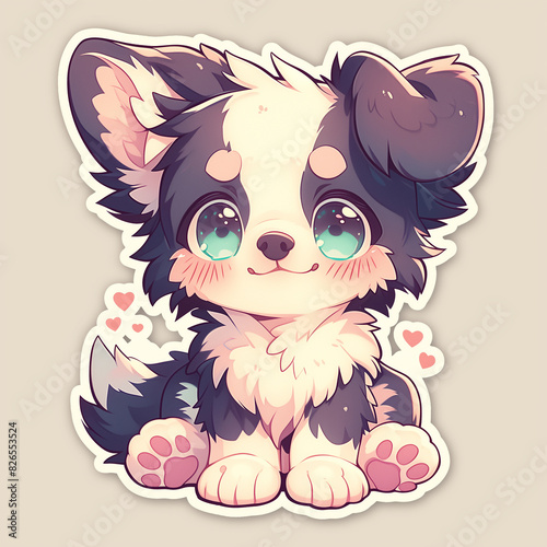 baby dog collie breed kawaii adorable chibi cute