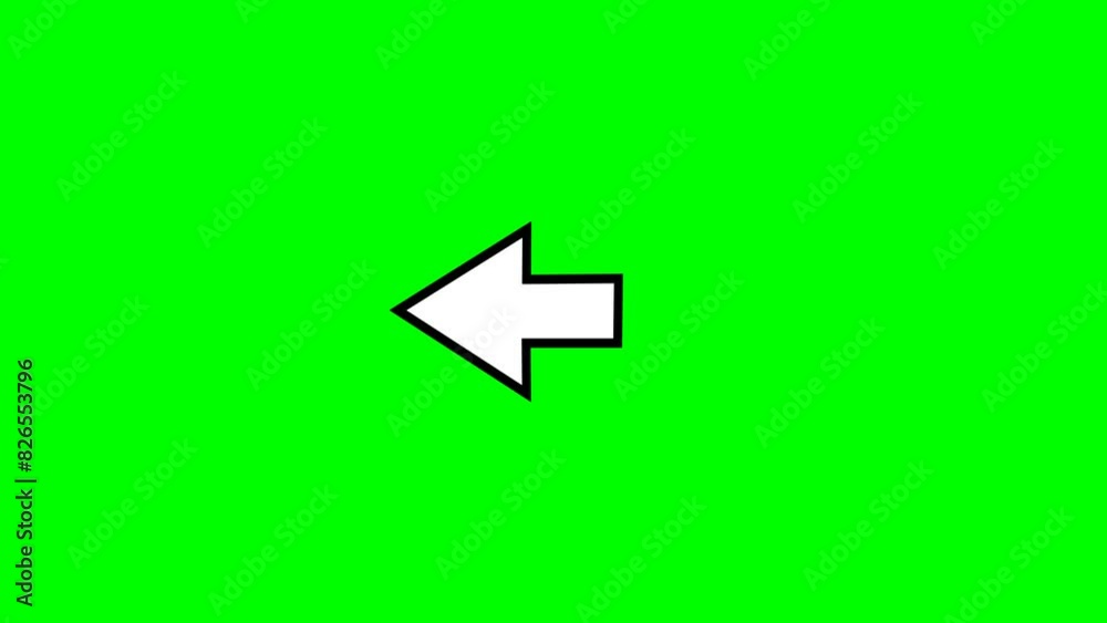 Repeating left arrow animation. animated video of moving left arrow on a green background. alpha channel. 4k resolution Repeating left arrow animation. animated video of moving left arrow on a green background. alpha channel. 4k resolution