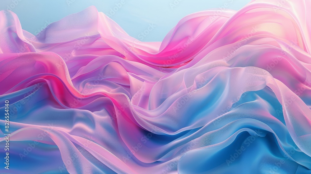 Obraz premium pink and blue waves , harmonious blend of pink and blue waves