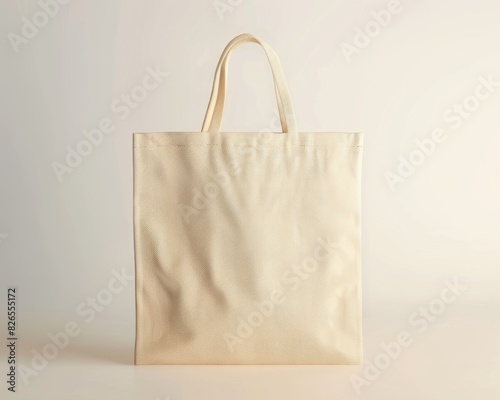 A blank mockup of a canvas tote bag, plain beige with no images or text, ready for custom prints