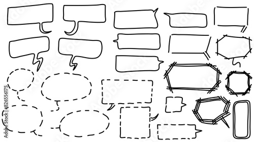 Bulles de bande dessinée, bulle, tirets, traits, pointillés