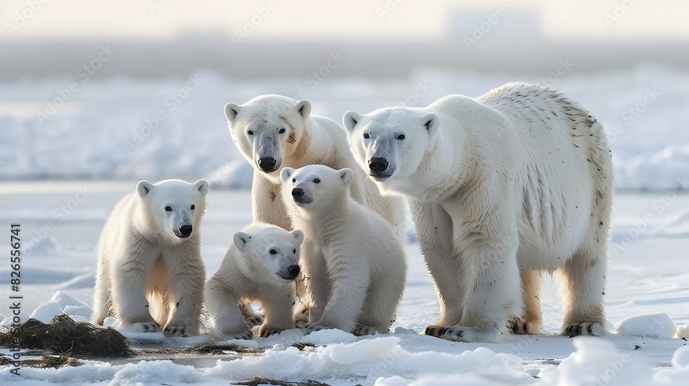 Playful Polar Bears Bonding on the Pristine Arctic Ice Playful Polar Bears Bonding on the Pristine Arctic Ice